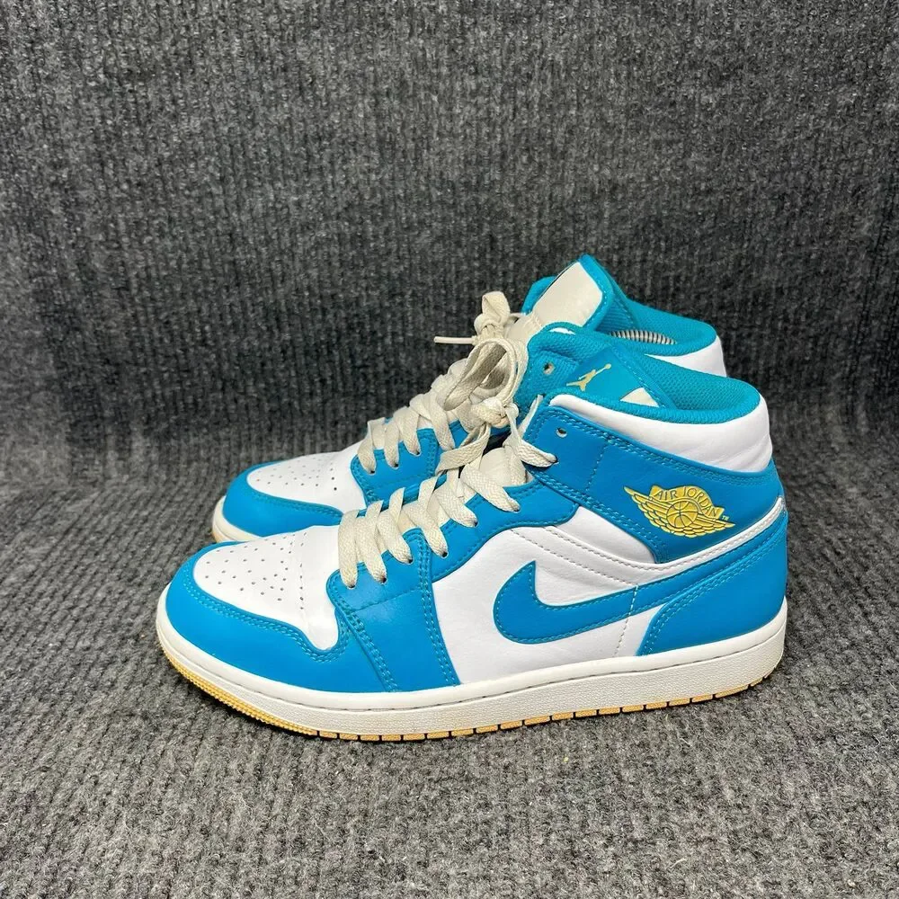 Nike Air Jordan 1 Mid Aquatone Blue Celestial Gold White Mens 8 DQ8426-400